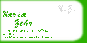 maria zehr business card